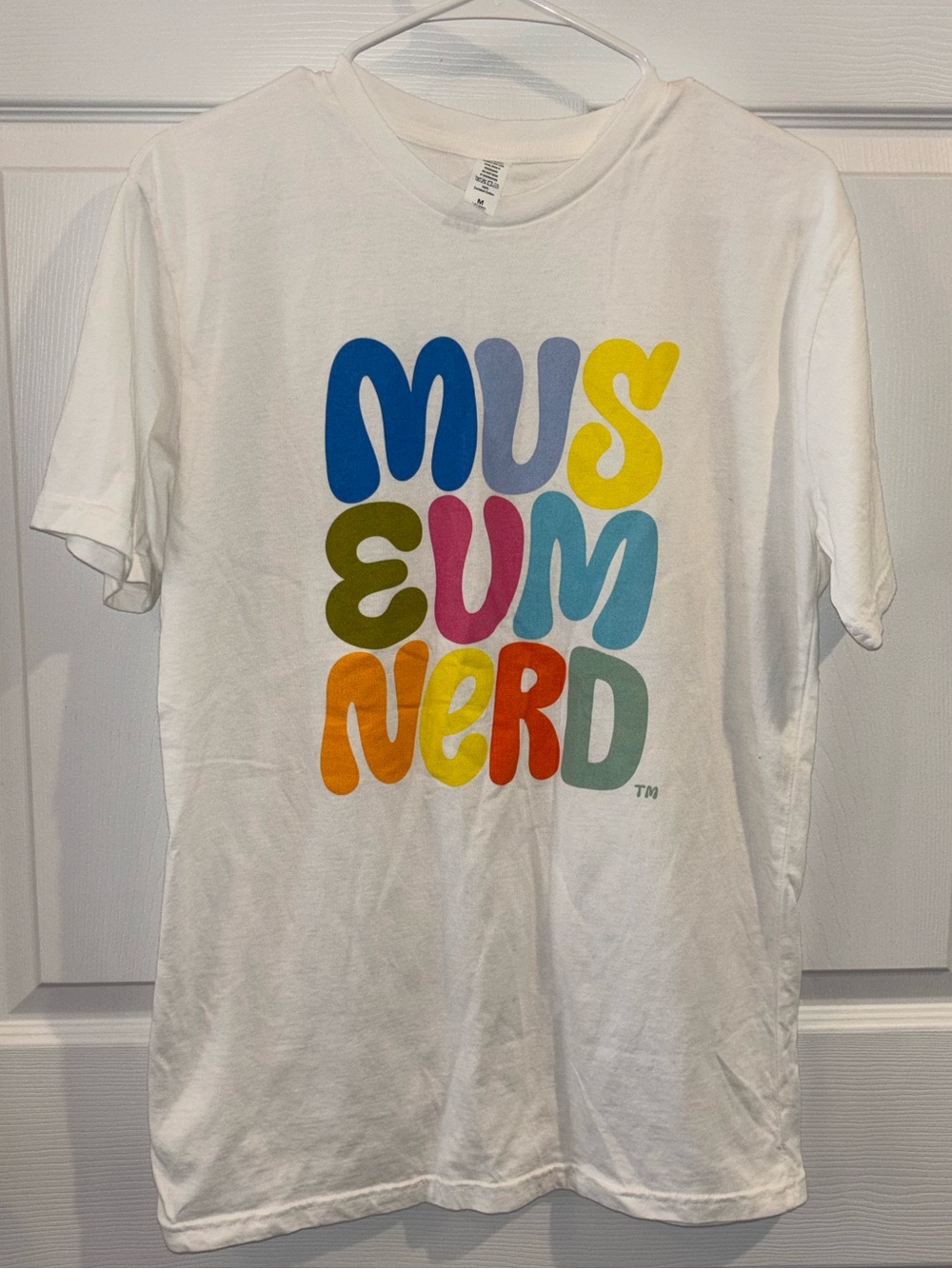 White 'Museum Nerd' Graphic Tee - Colorful Lettering